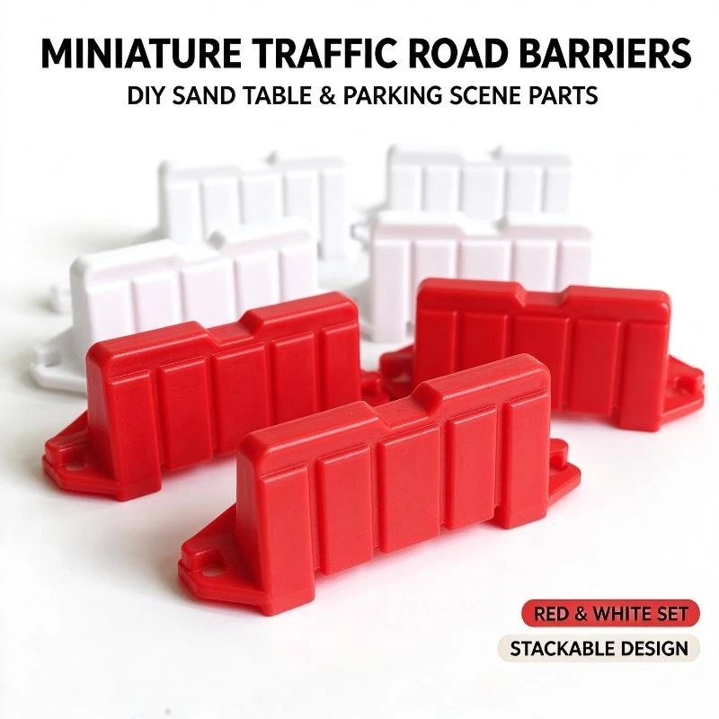 Parking Scene Building Diorama Decor,Miniature Traffic Road Sign Plates,Diy Sand Table Layout Barrier Indicator Model Toy Parts