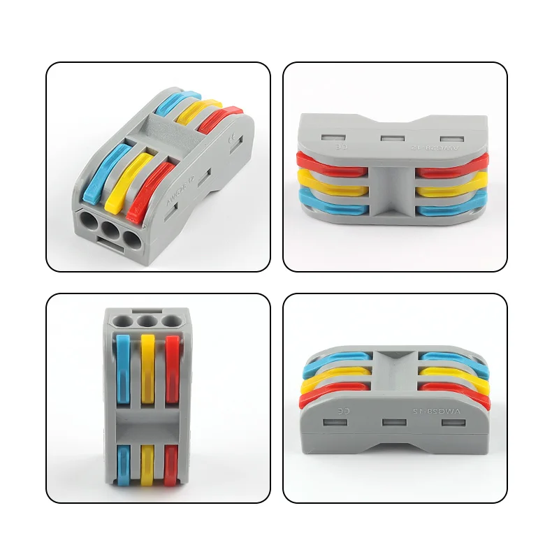 5PCS Universal Quick Compact Wire Connector Push-In 2/3/4/5 Pin Conductor Terminal Block Led Light Connector With Lever