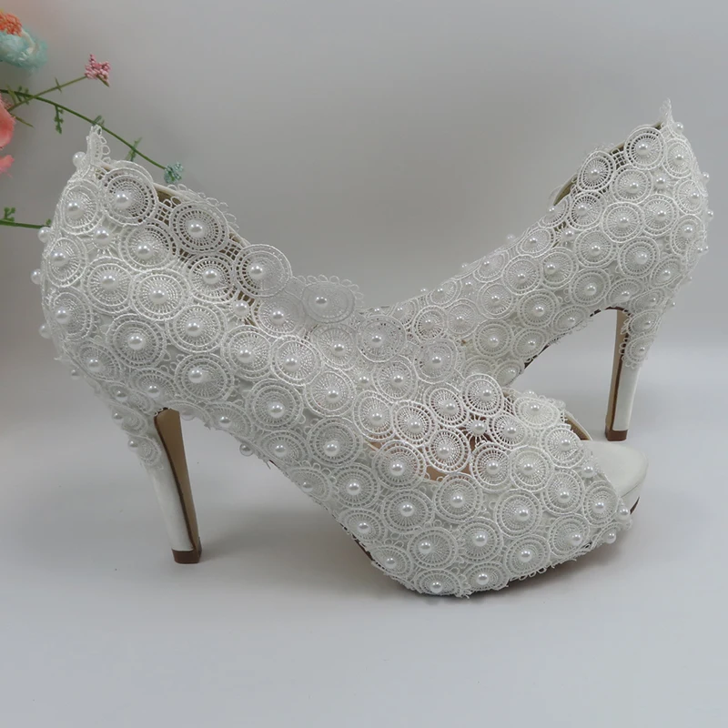 Lace-Up Bride Wedding shoes fashion shoes for woman ankle strap party dress shoes Open toe high heels Pumps female