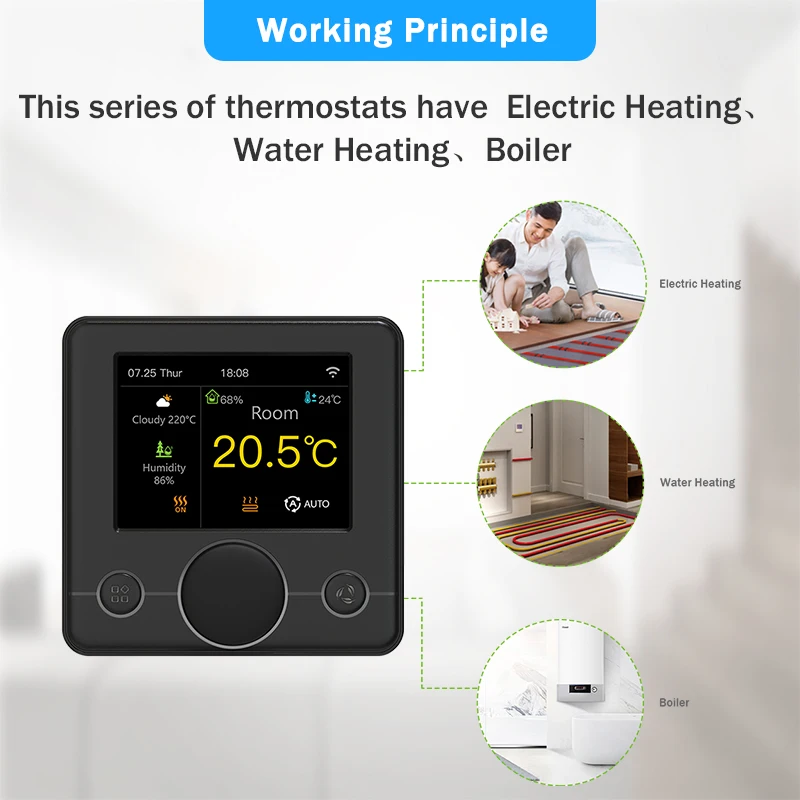 Tuya inteligente Wi-Fi Termostato, Piso elétrico Aquecimento, Água, Caldeira a Gás, Controlador de Temperatura Digital, Alexa