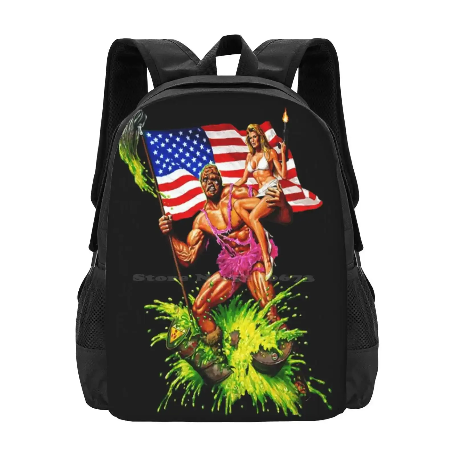 حقيبة ظهر مدرسية للكمبيوتر المحمول بتصميم أنيق من Toic Love حقيبة Lloyd Kaufman The Toxic Avenger Toxie Tromaville #1