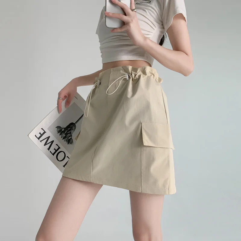 American Retro Style Workwear Skirt 2024 Summer Design Hip Skirt High Waist Short Skirt Casual Women's Clothing