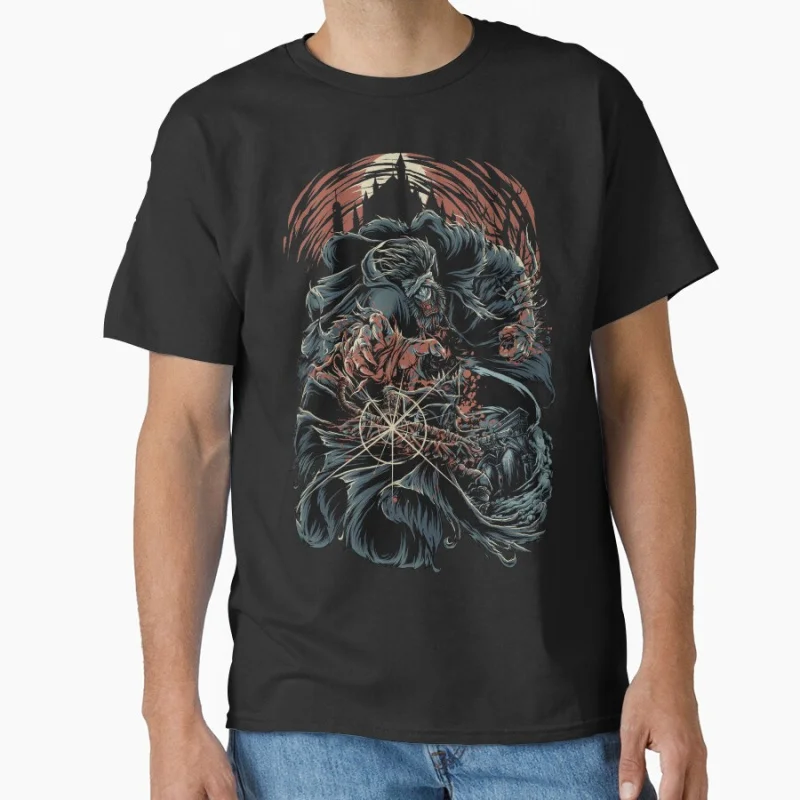 Werewolf Hunter Vintage video game Bloodborne Retro videogames Dark Souls gift T Shirt for men large size tops S-6XL
