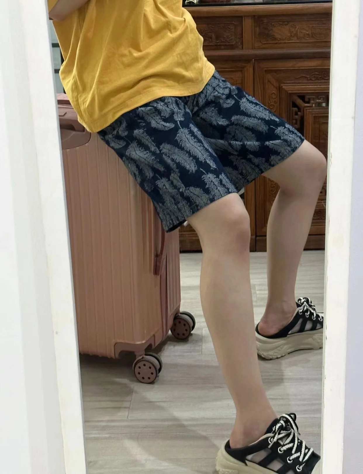 Kapital Feather Pants for Men Cotton Clothing Summer New Denim Shorts