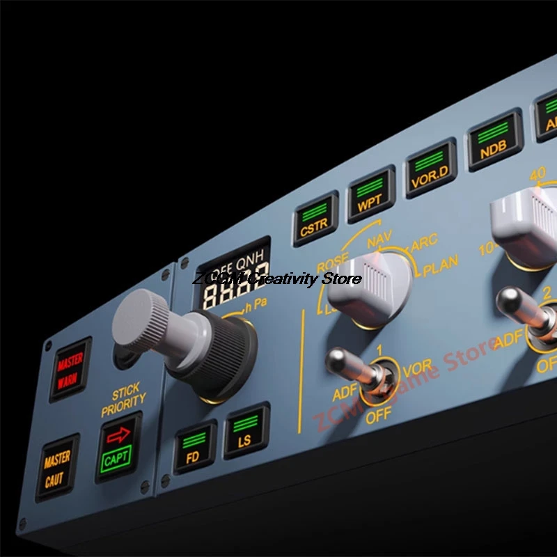 WINGFLEX Flight Control Panel A320 EFIS CUBE with Dual-Color LCD WarningPanel for Microsoft Flight Simulator 2020 XP12