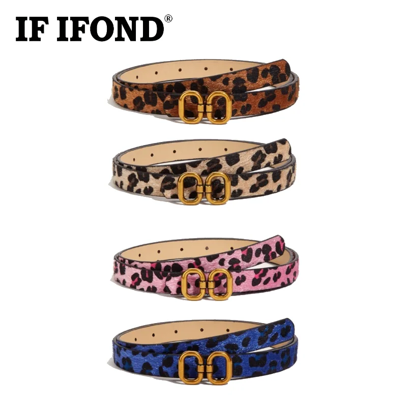 IF IFOND Fashionable Instagram-Style Korean Versatile Women’s Belt Trendy Minimalist Vintage Leopard-Print Slim Women’s Belt