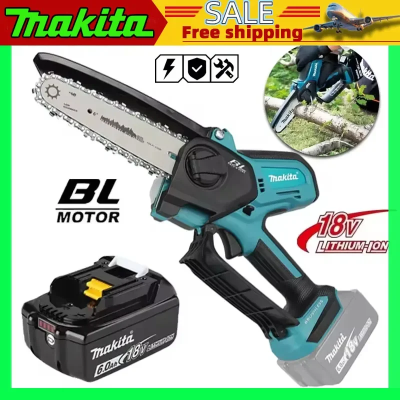 mini-motosega-a-batteria-makita-6-pollici-elettrosega-portatile-per-lavorazione-del-legno-potatura-e-taglio-utensile-elettrico