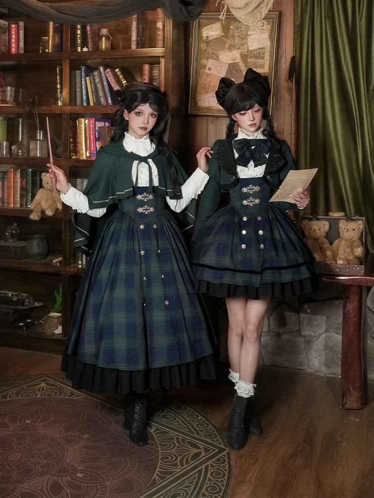 

- Berlin Souvenir - Plaid Preppy Style Lolita Bust Supporting JSK Outfit by With PUJI PRE ORDER / 45 days