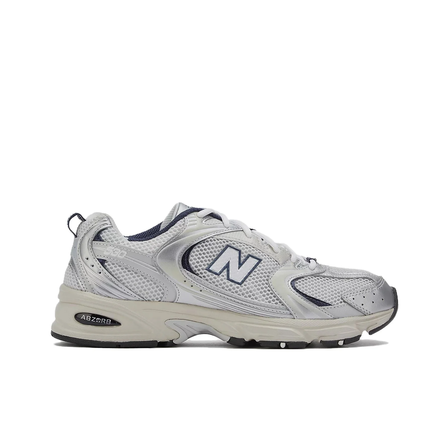حذاء الجري New Balance NB 530 Spring ذو الرقبة المنخفضة، للجنسين، فضي وأبيض #2