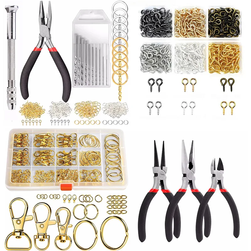 

Keychain Making Kit - Keychain Clip with Key Ring Lobster Claw Clasp, Swivel Snap Hook, Jumprings & Extender Chain for Craft DIY