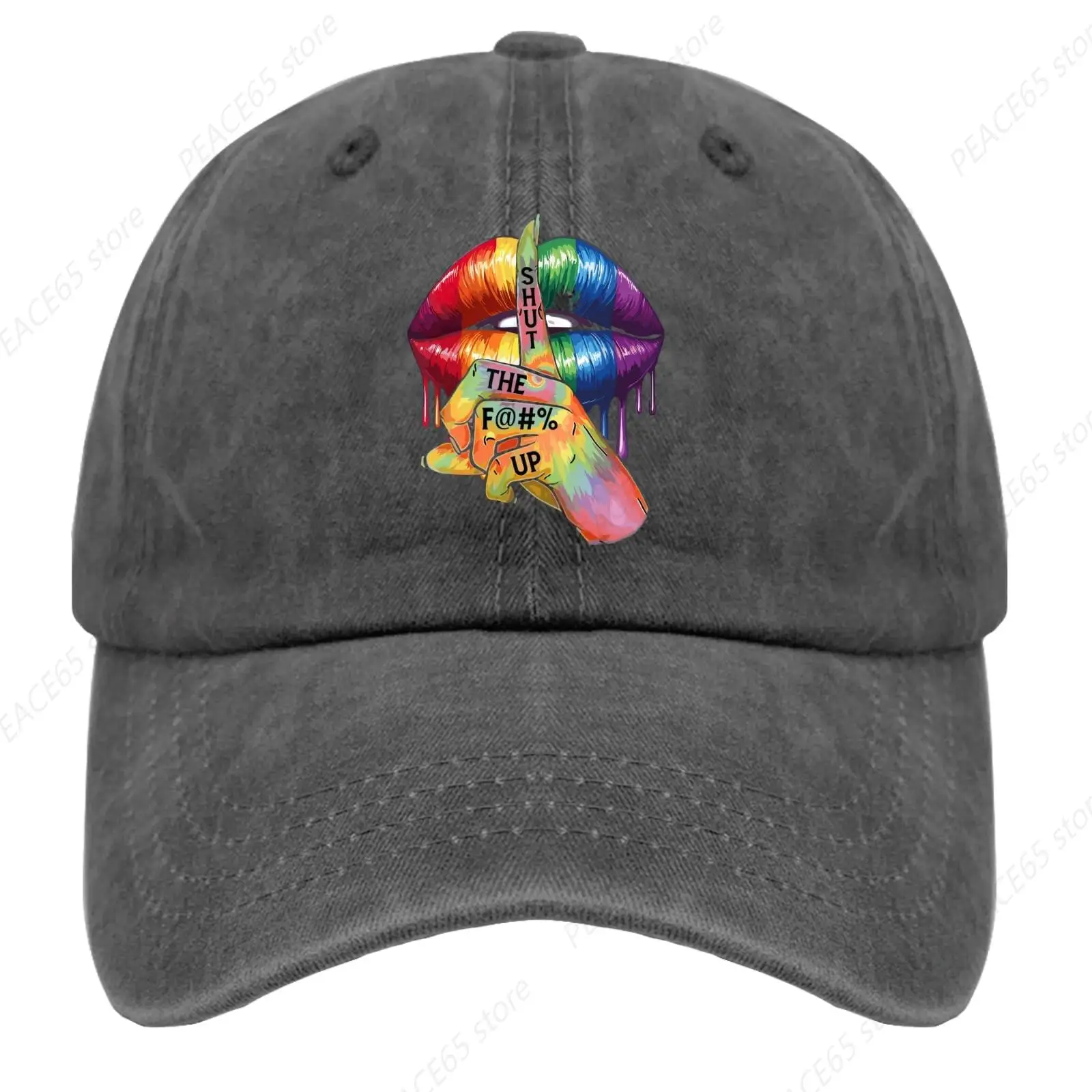 Shut The Fxck Up Hippie Tie Dye Trippy Hats for Men Baseball Cap Cool Washed Running Hat Light Weight