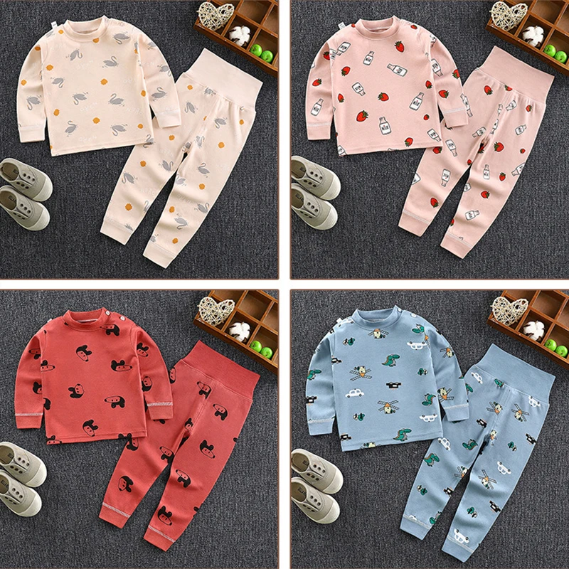 Toddler 2 Piece Sets Spring Autumn Baby Girl Boy Clothes Casual Cotton Cartoon Cute Tops+Pants Boutique Kids Clothing BC2292