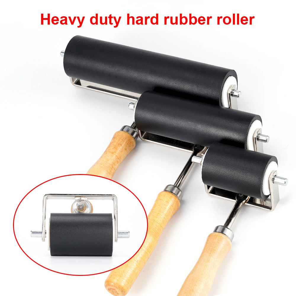 1set/1PCS 3 Sizes 5/10/15cm Heavy Duty Hard Rubber Roller Printing Ink Lino Artists Art Craft Tool Paint Tool Sets