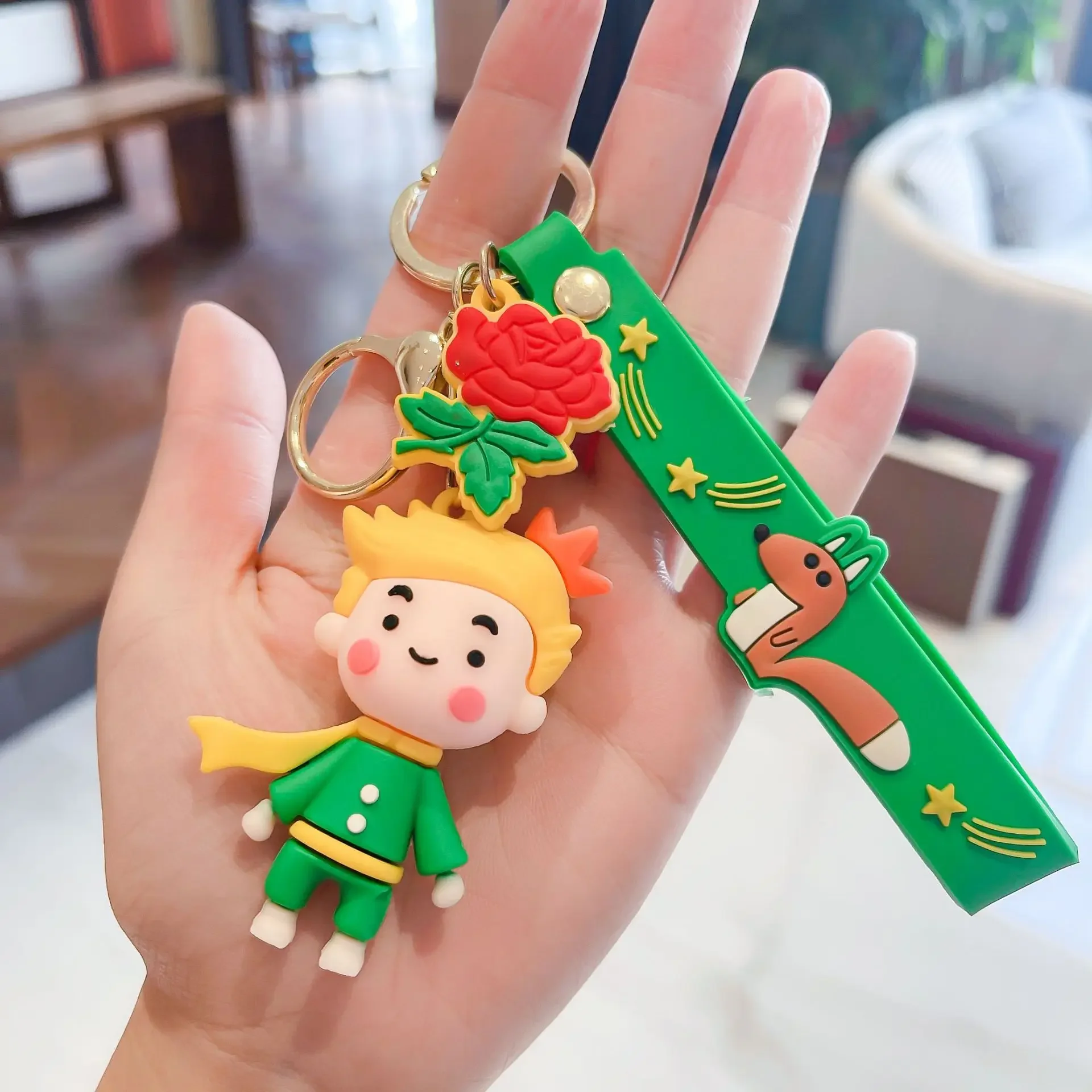 Cute Creative Gift Little Prince Doll Keychain Petit Prince Key Ring Pendant Women Girl Bag Car Accessories Silicone Keychins