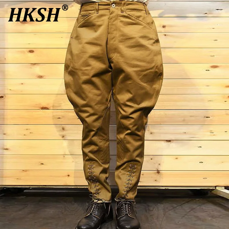 HKSH Spring New Man's Tide Punk Pockets Cotton Twill Cotton Cargo Pants Casual Knight Pants Fashion Women Chic Ins Trendy HK4862