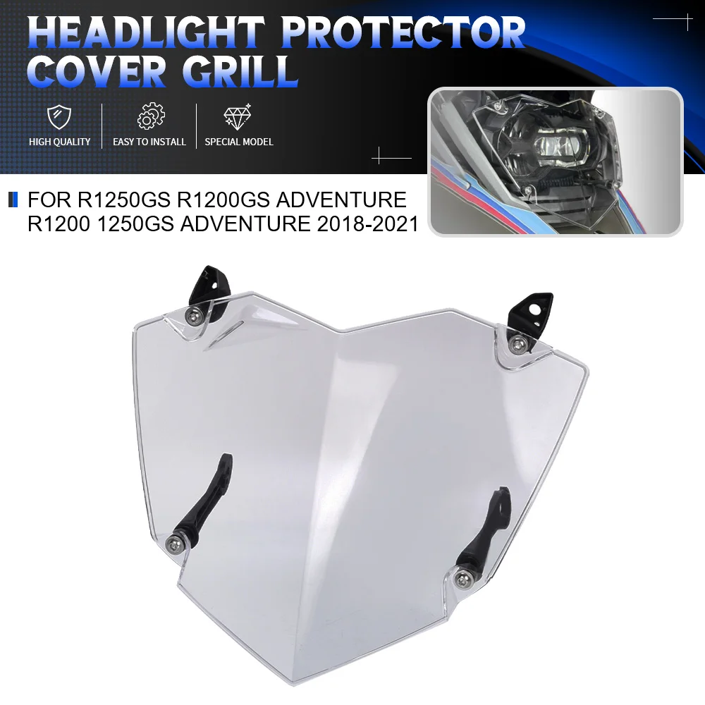 

For BMW R1250GS R1200GS ADVENTURE R1200 1250GS Adventure 2018-2021 Motorcycle Headlight Head light Guard Cover Protector Acrylic