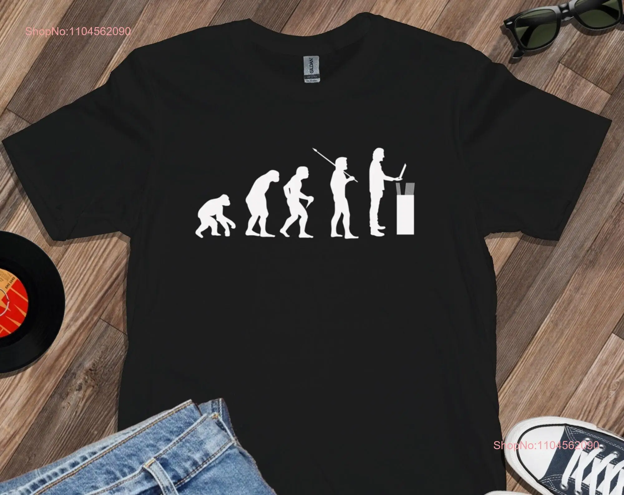 

Evolution of Record Collector T Shirt Various Sizes and Colours long or short sleeves