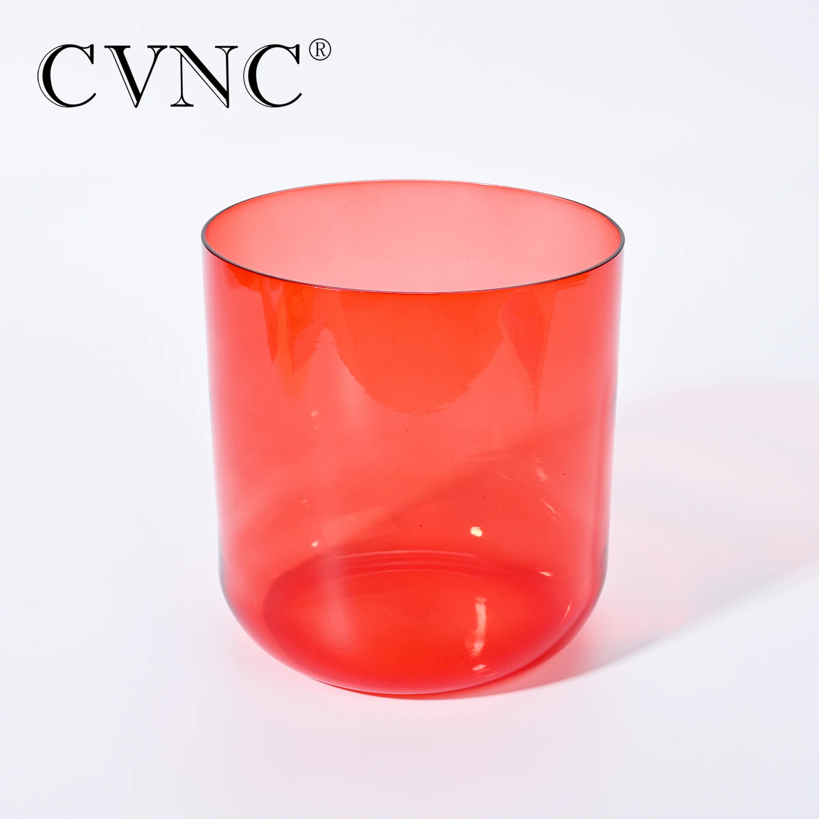 

CVNC 7 Inch C Note Red 440/432hz Colored Alchemy Clear Quartz Crystal Singing Bowl for Meditation and Sound Healing with Mallet