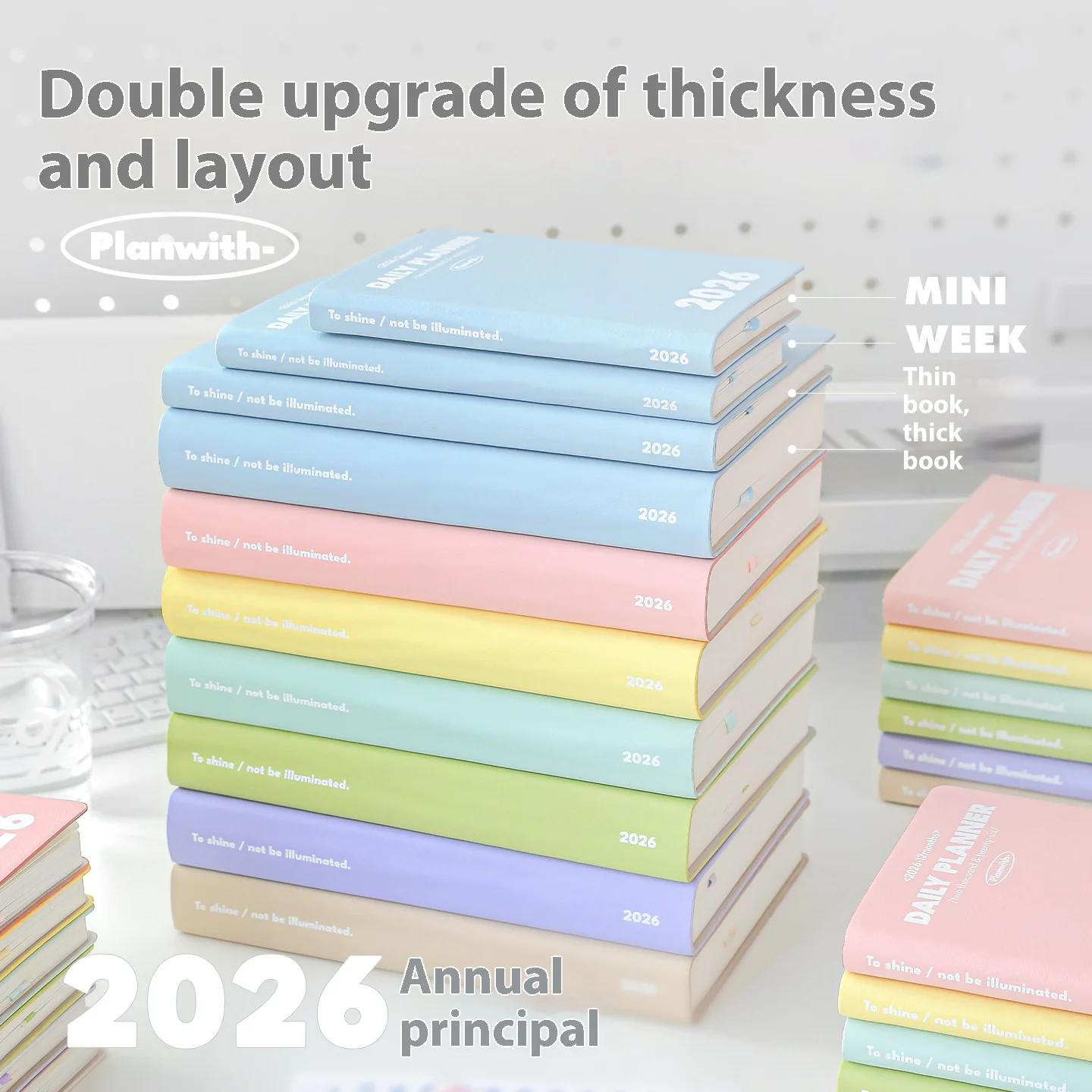 New Planwith 2026 Annual Plan Schedule Notebook, A5 Soft Cover Annual Calendar Work Plan Management Efficiency Portable Manual