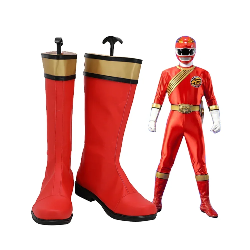 

Kakeru Shishi GaoRed Cosplay Boots Hyakujuu Sentai Gaoranger Red Shoes Custom Made