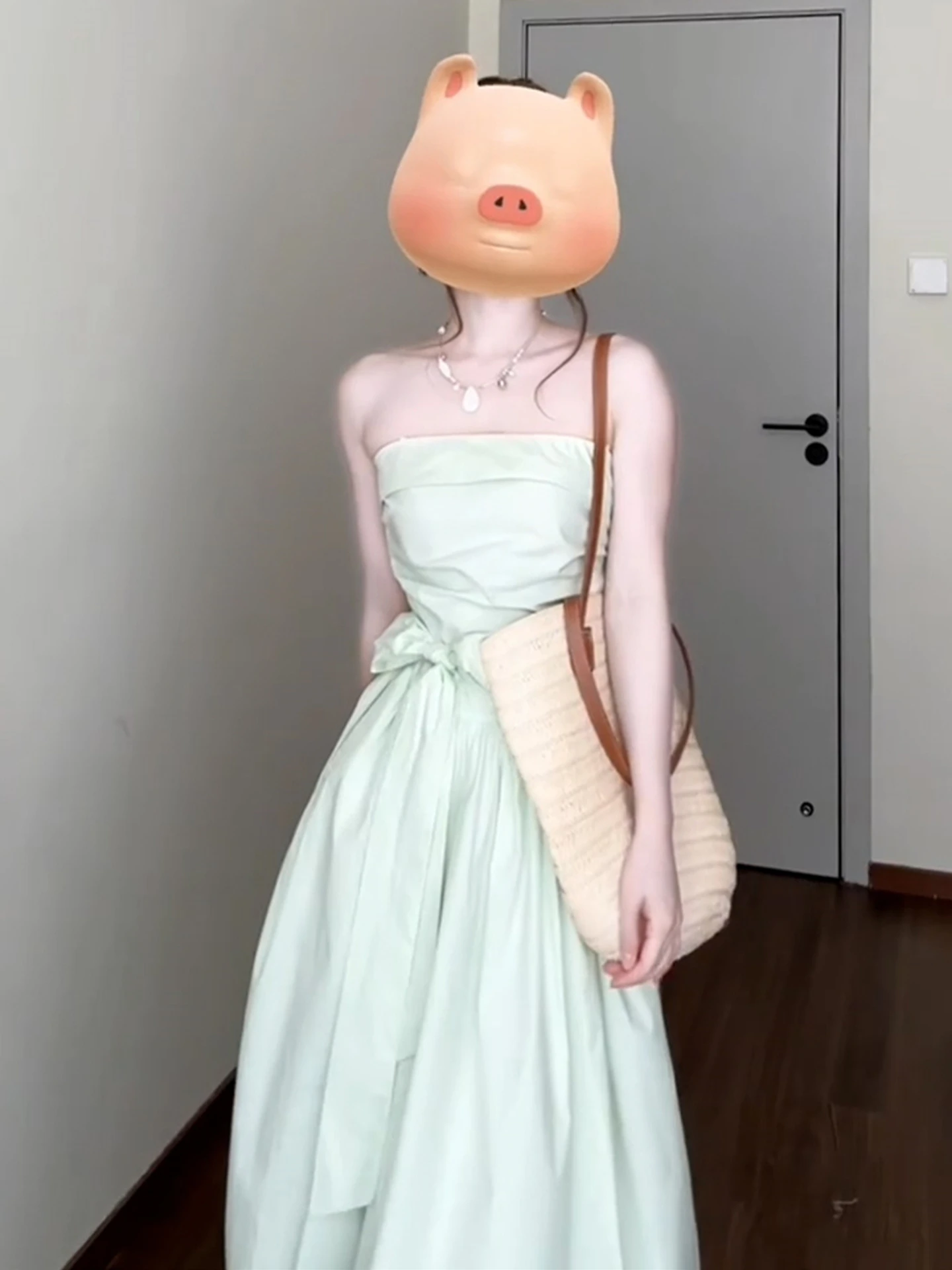 เดรสยาวทรงเอ ผูกเอว ผู้หญิง สวย ทันสมัย สไตล์ญี่ปุ่น หวาน น่ารัก รุ่นใหม่ ขายดี สำหรับฤดูร้อน