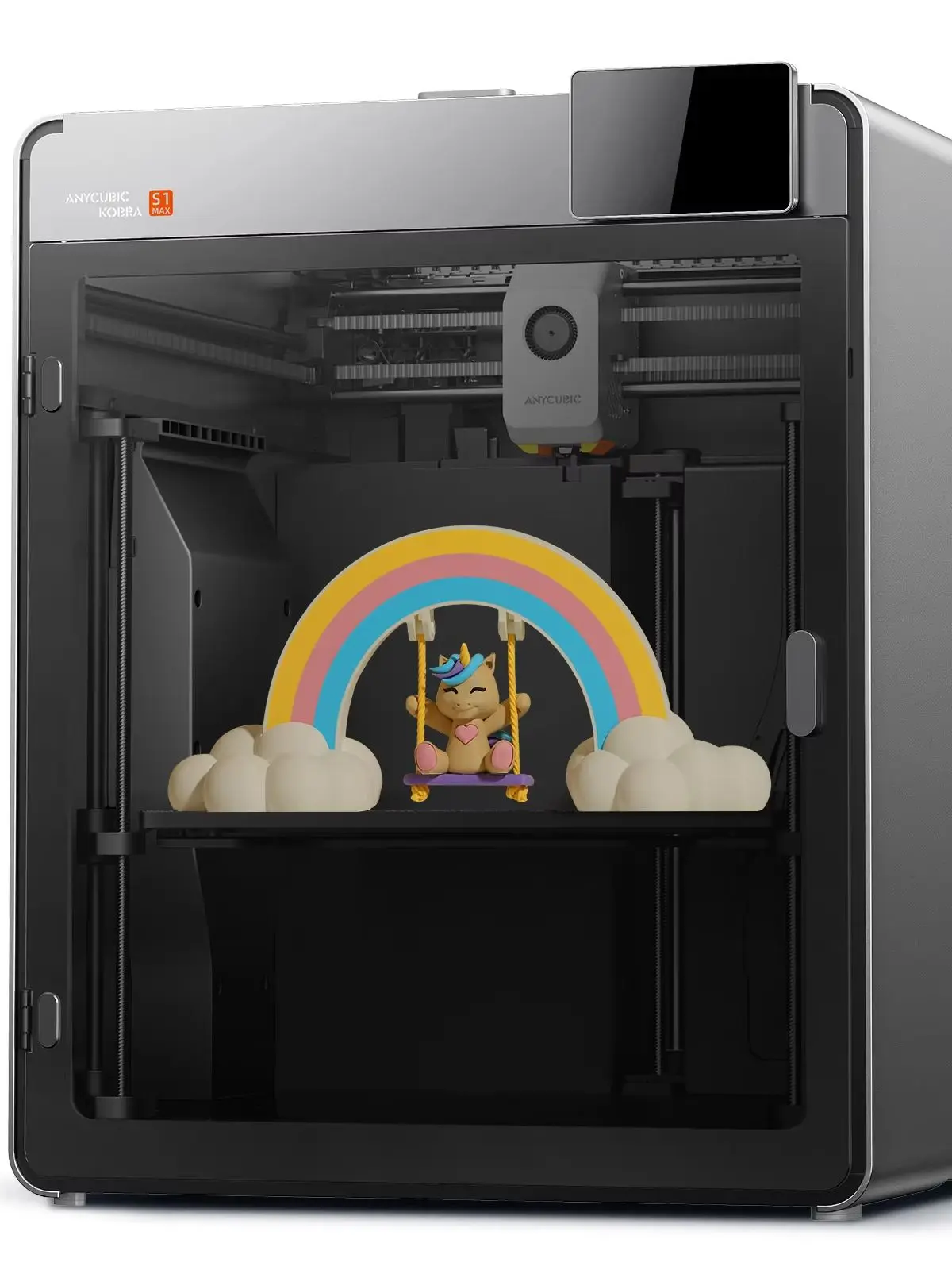ANYCUBIC Kobra S1 Max 3D-Drucker, maximale Geschwindigkeit 600 mm/s, Bauvolumen 350 x 350 x 350 mm, intelligente Steuerung per App, 3D-Drucker.
