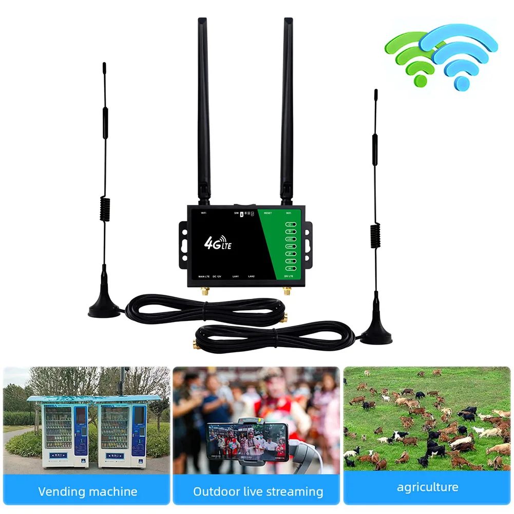 4G LTE CPE wifi Router with SIM Card Slot  WiFi Router 150Mbps Wireless Router Firewall Protection  4 Antennas Modem Router