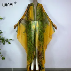 Afrykańska bho sukienka plażowa Kaftan WINYI bikini słodka dama nowa imprezowa kardigan perspektywiczny sekcy Boho KIMONO na wakacje rękaw w kształcie skrzydła nietoperza