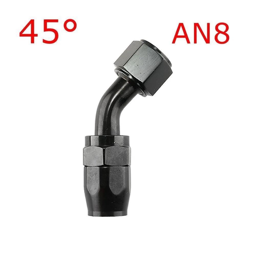 1 stück AN4/6/810/12 Gerade 0 °/45 °/90 °/180 ° Grad aluminium Swivel Schlauch End Fitting Adapter Öl Kraftstoff Linie NPT STECKER Schwarz