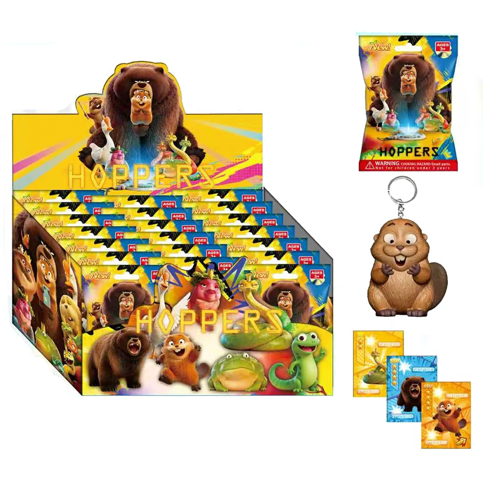 재고 있음 24개 호퍼 블라인드 박스 키체인 귀여운 메이블 킹 조지 피규어 미스터리 박스 인형 펜던트 도매 배낭 장식