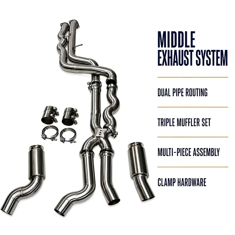 SS304 Equal Length Resonated Mid Pipe for BMW M2 Competition F87 S55 3.0T 2018-2021 Deep Tone Performance