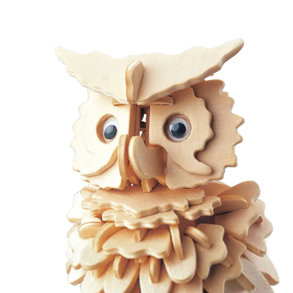 

3D Wooden Owl Puzzle Educational Brain Game Lifelike Design for Adults and Kids Smooth Finished Wood Decoration Shelf Desk