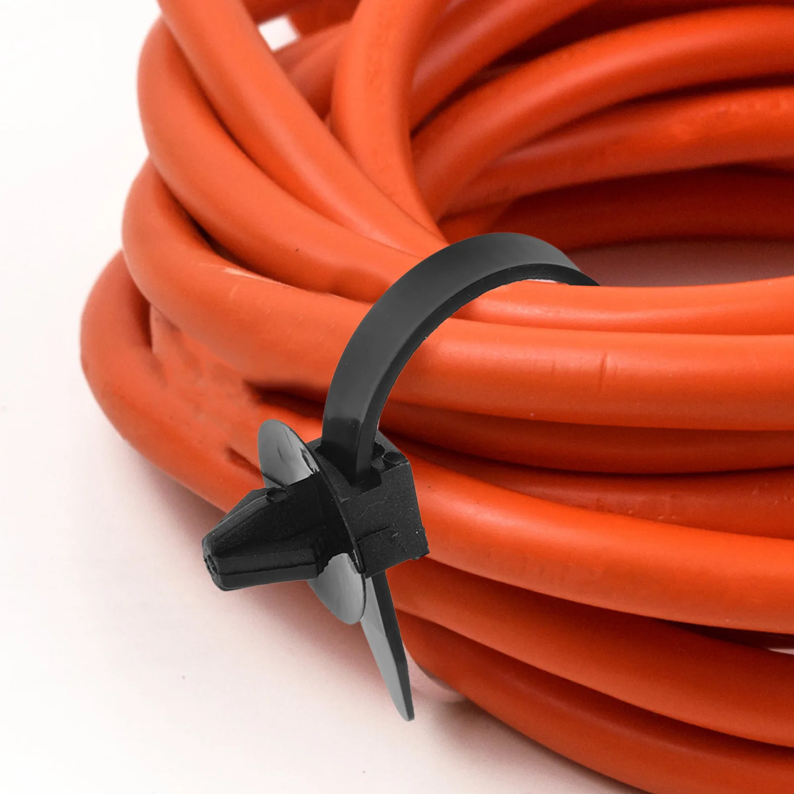 

50Pcs Heavy Duty Push Mount Wire Ties Nylon Cable Zip Ties Temperature Resistant Adjustable Cable Tie Mount Push Clip Wire