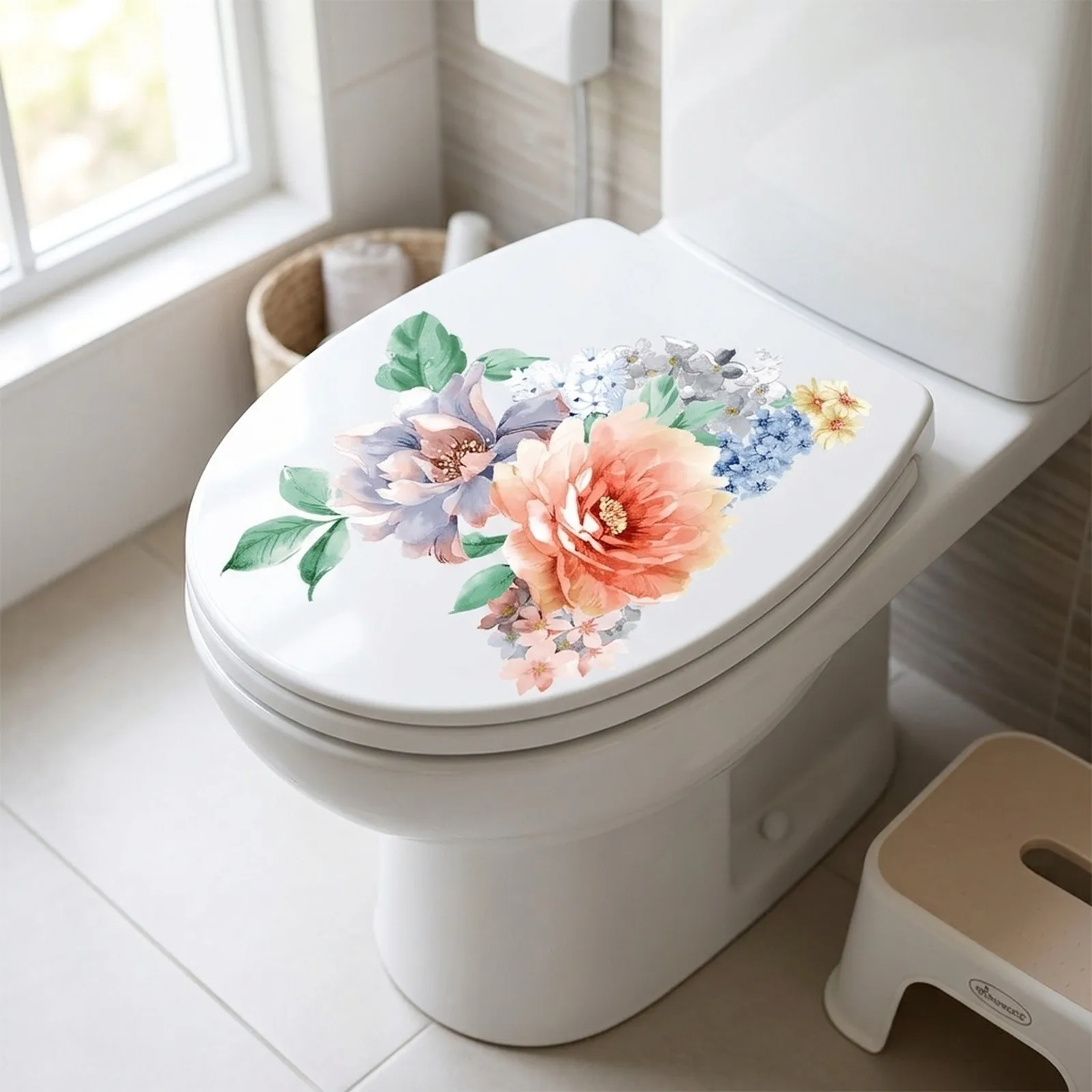 Floral Vine Wall Sticker Self-adhesive PVC Decal For Bathroom Toilet Seat Fridge Cupboard Living Room Bedroom Wedding Party Deco