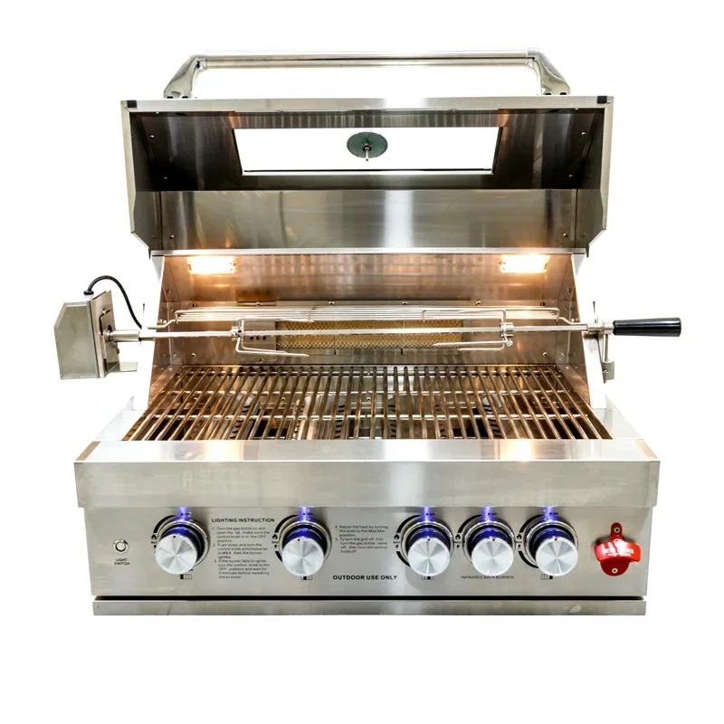 

Gas barbecue grill Embedded stainless steel villa courtyard barbecue table