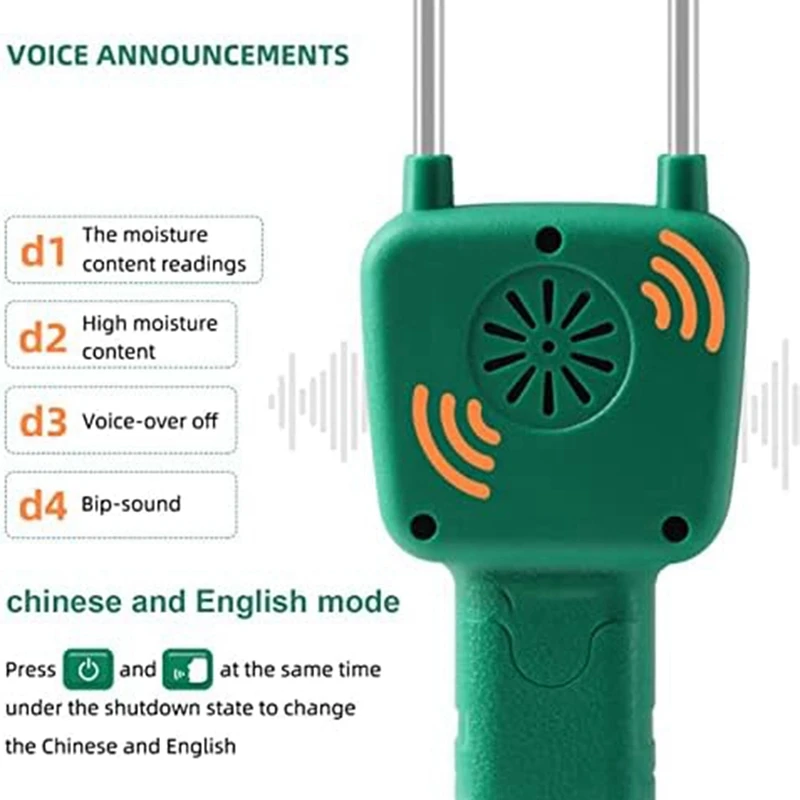 1 PCS Hay Moisture Tester Portable Hay Moisture Meter With LCD Display For Cereal Straw,Soybean