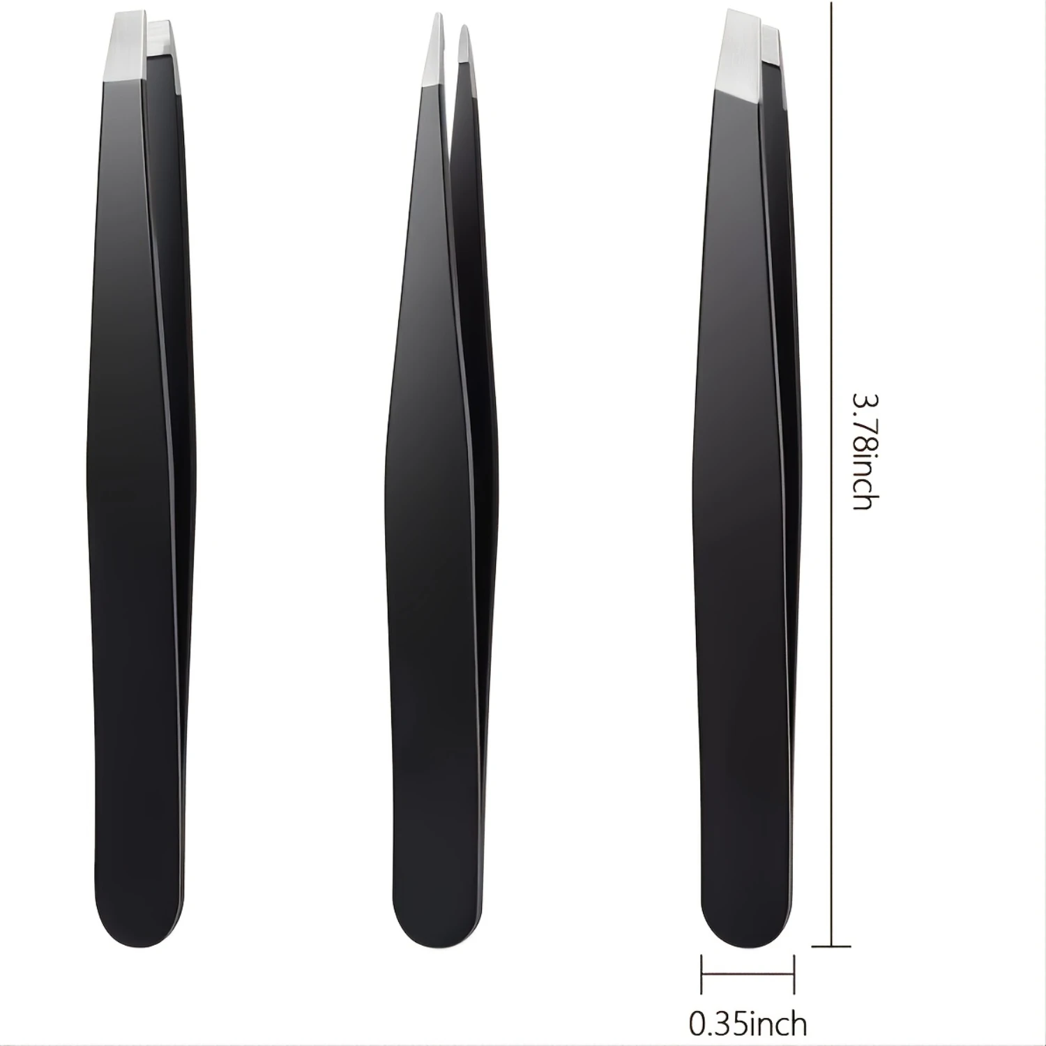 Juego Premium de 3 pinzas para cejas de acero inoxidable para desplumar cabello de precisión, Kit de puntas planas/inclinadas/afinadas afiladas para el cuerpo, Ingr