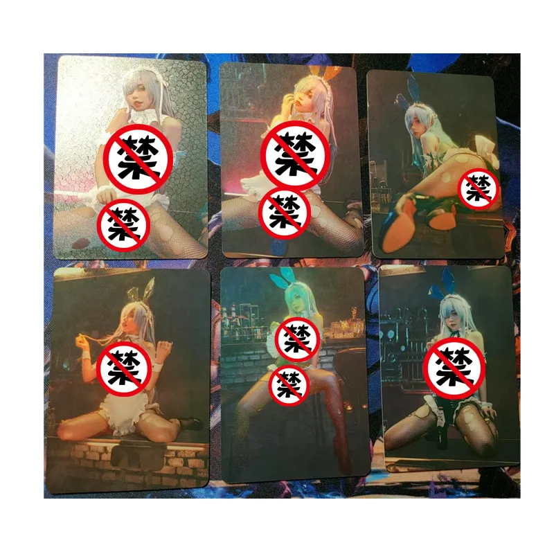 

6 Pcs DIY COS Anime Goddess Cards Rem Character Series ACG Sexy Kawaii Toy Gift Game Comic Collection Cards
