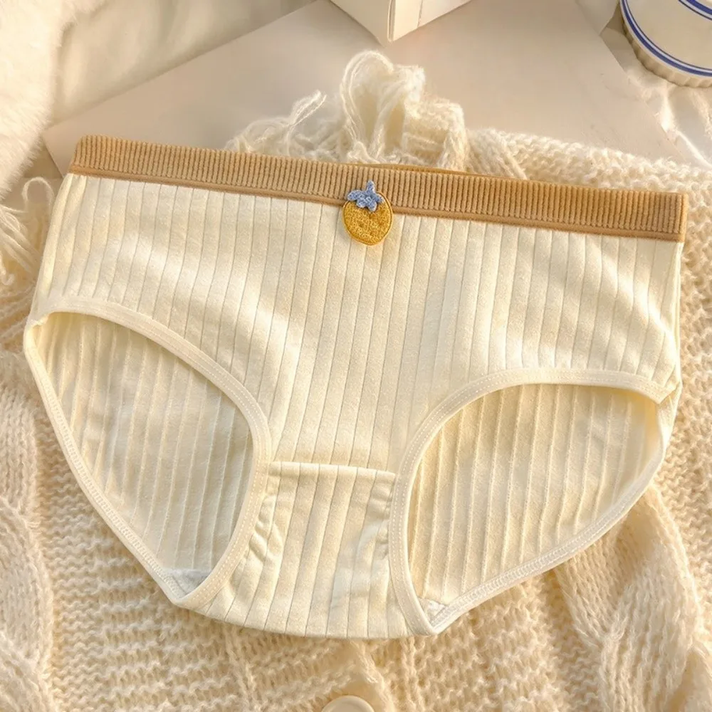 5 pçs lingerie listras calcinha de algodão doce cuecas morango breve bonito macio roupa interior feminina meninas
