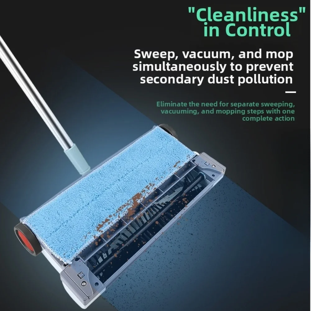 Manual Floor Vacuum Cleaner with Sweeping and Mopping for Hard Floors for tile Solid Wood 60-Minute Runtime Low Noise Cleaning