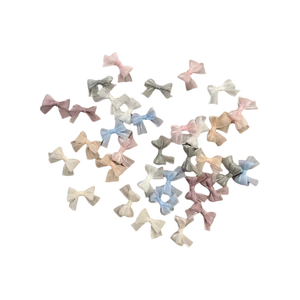10Pcs Colorful Bow Pearlescent Yarn Bow French Elegant Charms Nail Art Decoration Craft Decoration Headwear