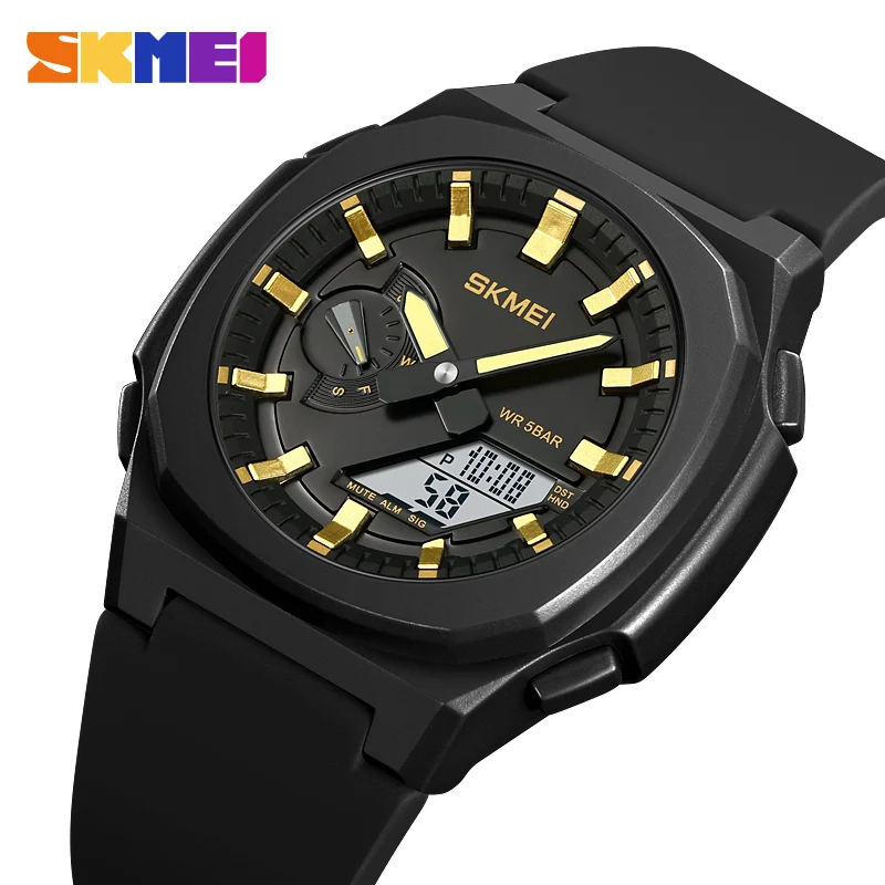 

SKMEI Sports Watches Men Military PU Strap Digital Clock 50M Waterproof Luminous Wristwatch Male Clock Relogio Masculino