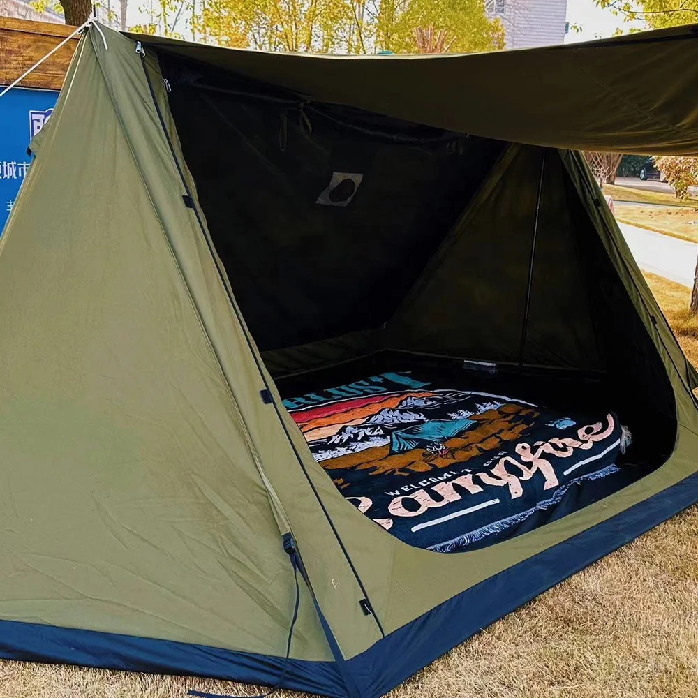 Waterproof Large Outdoor TC Cotton Pyramid Tipi Tent Camping Hot Tent Survival Shelter Tent with Stove Jack