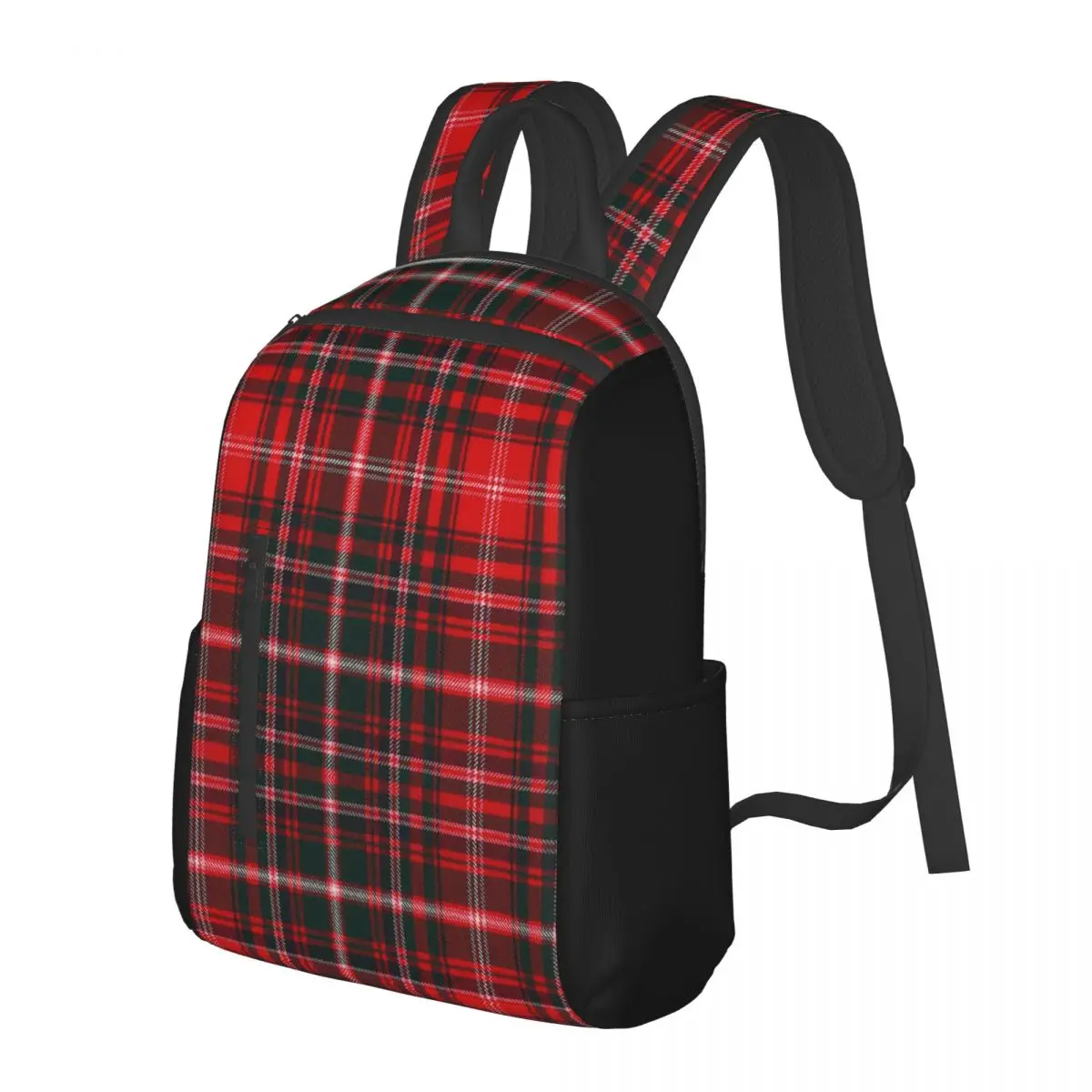 Outlander Leather And Tartan Scottish Art Student Backpack School Bag Hiking Travel Daypack for Men Women Bookbag Shoulder Bags