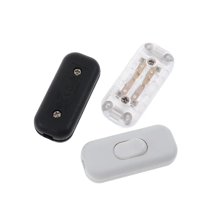 1pc Bedside Lamp Switch AC 0V-250V 6A Inline ON/OFF Table Desk Lamp Cord Cable Switch