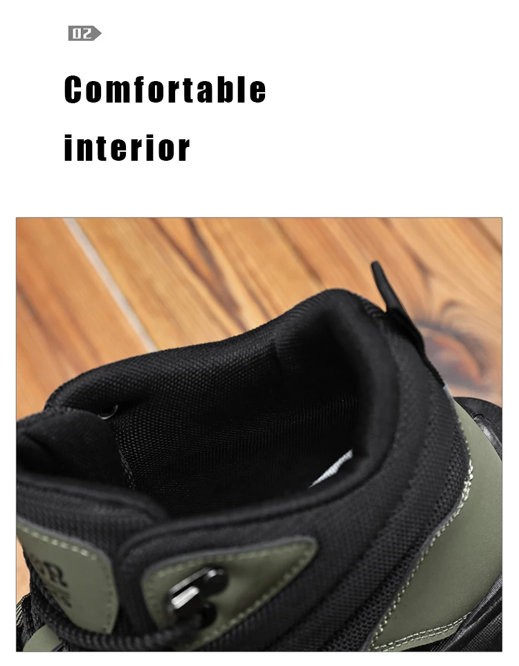 Herren-Outdoor-Wanderschuhe mit Farbblockdesign, bequemem Futter, flexibler, rutschfester, gezahnter Außensohle, hervorragendem Halt, geeignet für Outdoor-Wanderungen, Freizeitaktivitäten, Bergsteigen und Camping. – Detail 5