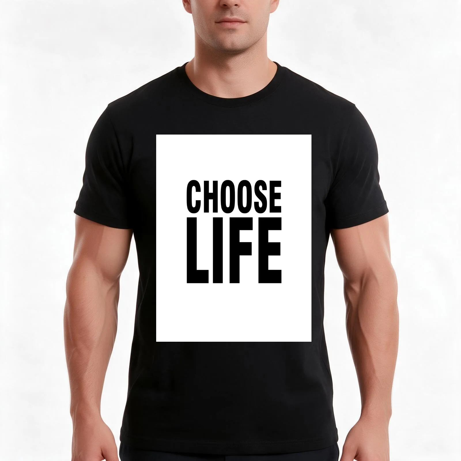WHAM Choose Life George Michael Choose Life T-Shirt, Funny Graphic Print Tee, Unisex Cotton Casual Short Sleeve Top