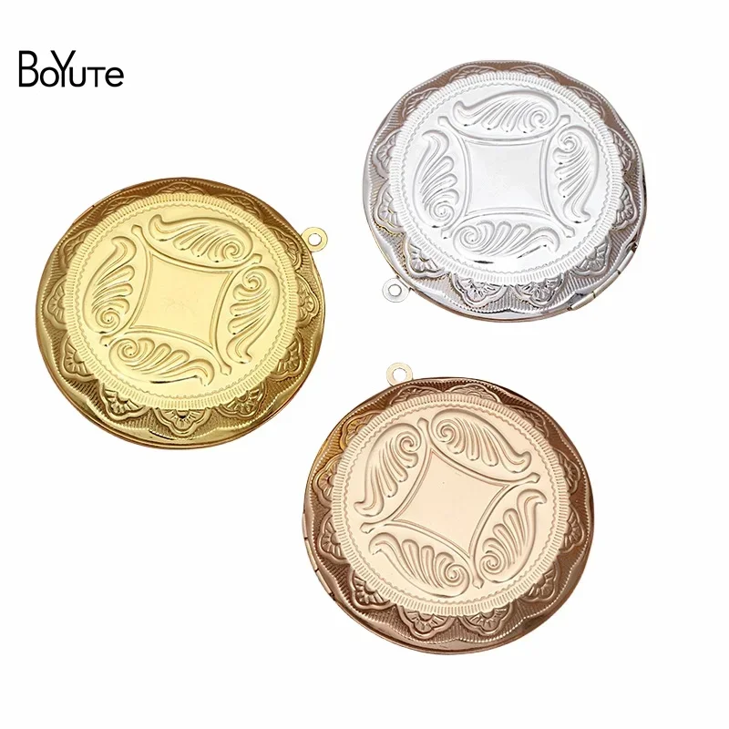 BoYuTe (5 Pieces/Lot) 45*10MM Big Round Metal Brass Floating Locket Pendant Diy Photo Locket Factory Direct Sale