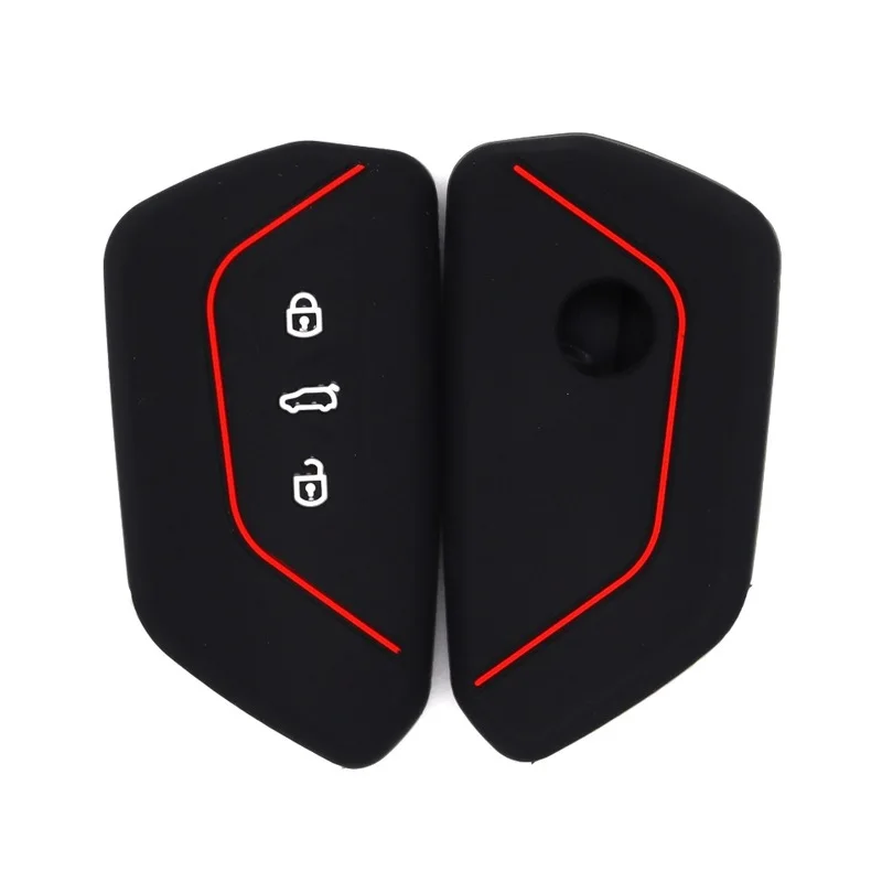 

Silicone Car Key Case for VW Volkswagen Golf 8/ID.3/ID.4 X/ID.6 X - 3-Button Smart Key Fit, Protective Cover
