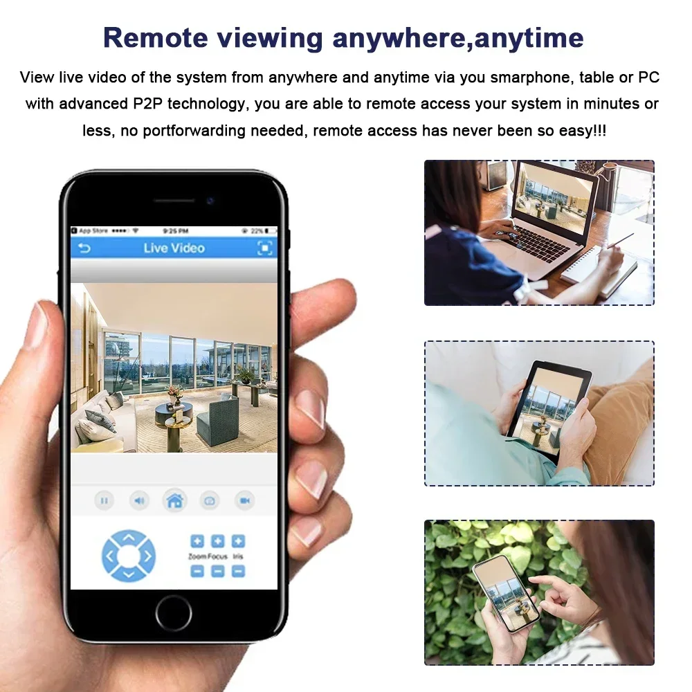 Analog CCTV Security Camera System Set 16CH 4K DVR Kit Night Vision AHD Camera Video Surveillance System Kit 8CH Face Detection